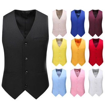 西裝馬甲男Men Vest Mens Casual Suit V-necked Slim Fit Vests