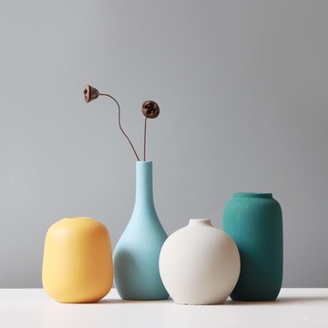 【樂天精選】居家裝飾擺件陶瓷小花瓶創意簡約干花花插客廳電視櫃北歐擺設飾品
