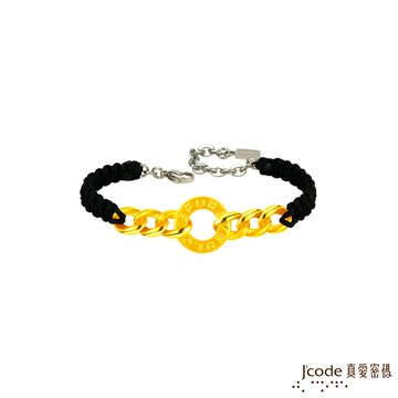 【J'code真愛密碼金飾】 圓滿戀情硬金編繩男手鍊