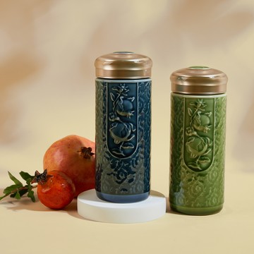 乾唐軒活瓷 | 榴花碩果隨身杯 / 大 / 雙層 / 2色 330ml