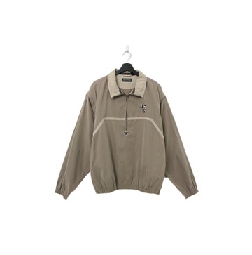 Back to Green-防風套頭罩衫 卡其 拉鍊 米奇logo h-05// vintage