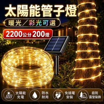 台灣現貨🌟太陽能LED水管燈 led太陽能皮管燈 管子燈 裝飾彩燈串 裝飾燈 聖誕燈 LED聖誕燈 LED燈串 庭院燈