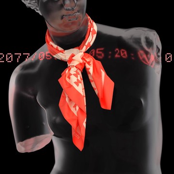 archi阿吃紅色圓點波點幾何圖案春秋綁包髮帶絲巾頭巾多功能通用