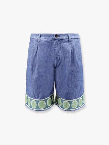 Denim shorts with embroidery on the bottom - VALENTINO - gender_Man