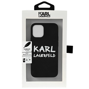KARL LAGERFELD Iphone12(5.4吋) mini 塗鴉個性手機殼.黑
