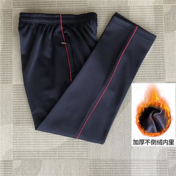校服褲子加絨加厚藏青色男女一條杠細紅條初高中小學生校褲秋冬季