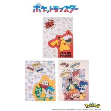 日本 精靈寶可夢 Pokémon 聯名透明文件夾一組3入/文件收納 寶可夢文具 河馬班玩具