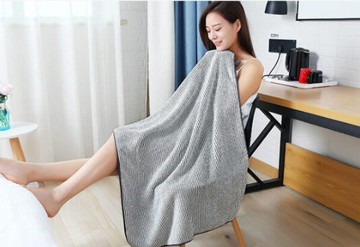 FB3419-3 日系簡約抗菌珊瑚絨竹炭纖維－浴巾款