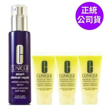 *CLINIQUE倩碧 天才激光修護煥膚精華30ml贈平衡修護奇蹟乳30ml*3(正統公司貨)