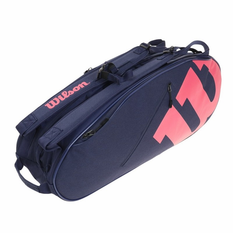 Wilsonテニス ラケットバッグ TEAMJ 6PK RACKET BAG NVY/PNK 