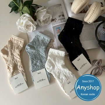 Anyshop韓國襪 菱格壓紋踝襪 韓國襪 壓紋襪 菱格 踝襪 女生襪子 女襪 韓國襪子 長襪03702
