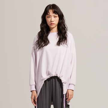 REBOOT動能-落肩造型抽繩上衣-冰藍紫