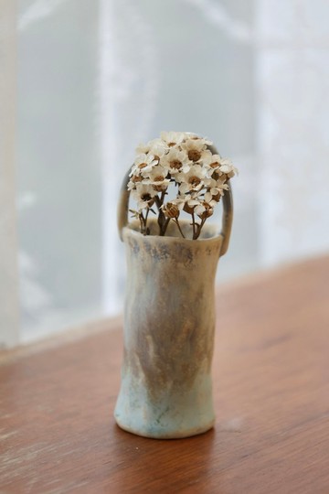 交換禮物/冰雪奇緣侘寂風迷你提把花器 花插小瓶辦公室療癒小物