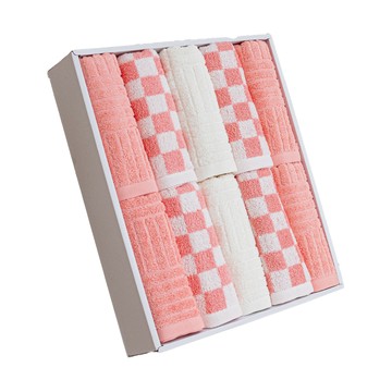 Keyria 設計款毛巾 145g 精梳棉 10件組 粉色  1組