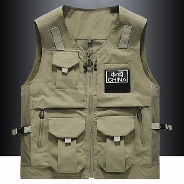 （熱門爆品）（萬人回購好評）【限時免運】秋季馬甲 男士薄款背心 中年多兜馬夾 多口袋釣魚背心 記者 攝影師 中國外套