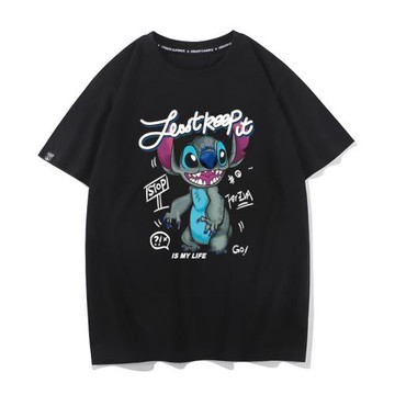 秀洛潮牌同款史迪奇史迪仔動漫周邊夏純棉寬松短袖t恤男星際寶貝