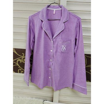 秋冬薄款長袖家居服套裝春秋性感全棉月子紫色睡衣女100純棉時代