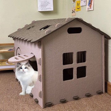 创意猫窝四季通用毛毡半封闭式耐磨耐抓不掉屑猫抓板猫咪咖啡屋