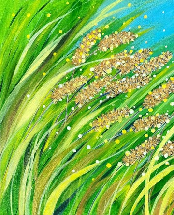 不與風爭 壓克力原創作品 (3F*2為一幅)