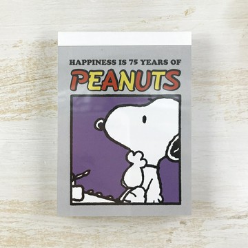 日本製 Peanuts 史努比 snoopy 75th 周年紀念款 迷你便條紙(紫色)-日本直送，現貨在台｜小鶴日貨