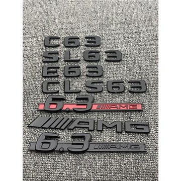 適用于奔馳C63車標6.3AMG葉子板標E63SL63CLS63個性改裝黑武士標
