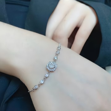 CF Diamond 手鍊 莫桑鑽 C0009 1克拉 S925純銀 3EX切工  微鑲海瑞 鑽石色