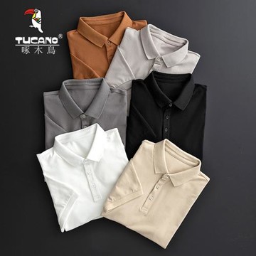 啄木鳥polo衫男士短袖2025夏季新款t恤凉感休閑上衣商務運動男裝