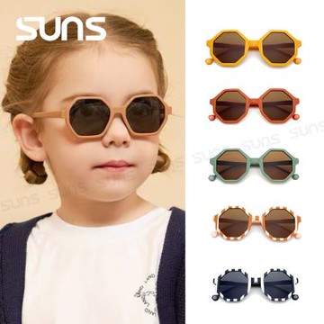 【SUNS】時尚兒童韓版太陽眼鏡 幾何圖形休閒墨鏡 抗UV400 檢驗合格