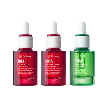 【Dr. May】美博士紅膠原色修煥膚新生精華(30ml)x2+PDRN積雪草保濕修護精華(30ml)/外泌C微晶美白精華(30ml)_任選1