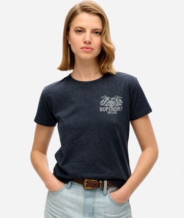 Superdry Women's Lo-fi Outdoor Fitted T-shirt Navy Size: 8