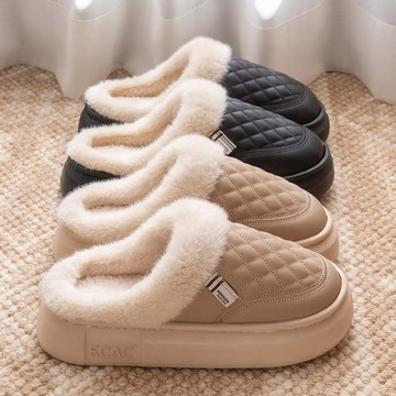 新品💗防水棉拖鞋女 秋冬季2025新款室內家居加絨加厚保暖防滑外穿棉拖男