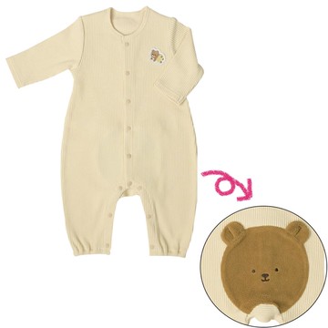 akachan honpo - 長袖兔裝-動物造型屁屁-淺卡其色