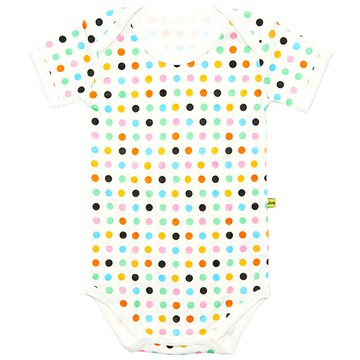 FirstDress 圓領短袖純棉服(綜合點點) 純棉、快乾、吸汗~專為新生兒的需求而誕生