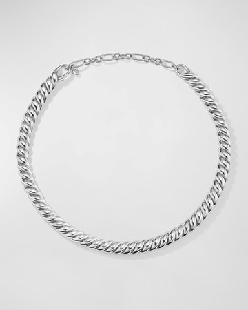 Sculpted Cable Necklace in Silver, 8.5mm, 14.5-16"L