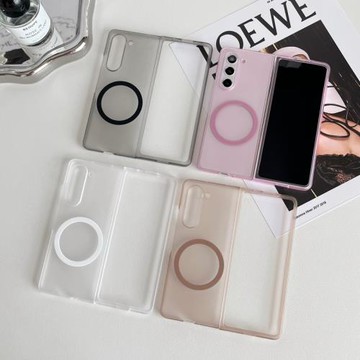 適用三星zfold6手機殼膚感透明fold5折疊屏帶磁吸充電w24心系天下zflod4全包超薄flod3透色w23女生新款外殼zf