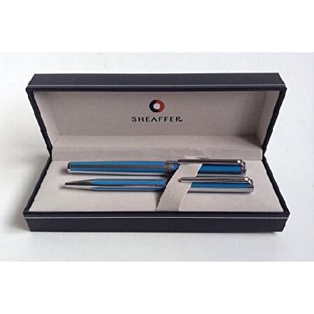 Sheaffer Intensity Cornflower Striped Fountain Pen ＆ Ballpoint Pen Set