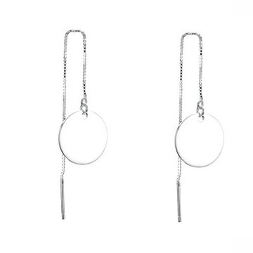 925純銀耳環圓圈耳飾-長款垂吊式優雅大方女飾品73qk61【獨家進口】【米蘭精品】