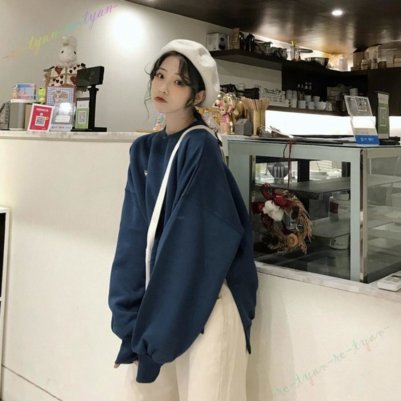 トレーナー　スエット　プリント　ロゴ　韓国ファッション