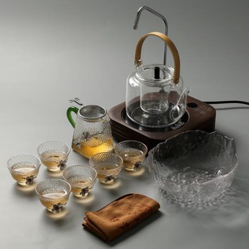 舊望格玻璃功夫茶具套裝日式電陶爐煮茶壺家用簡約客廳現代茶道