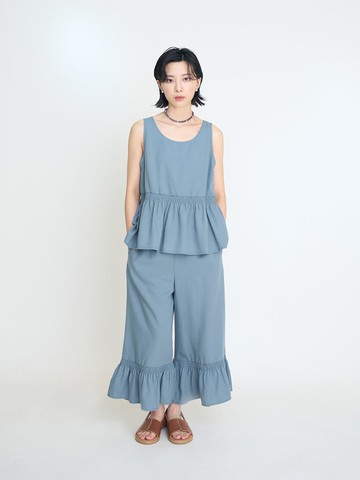 細絲花邊無袖上衣-澎大海