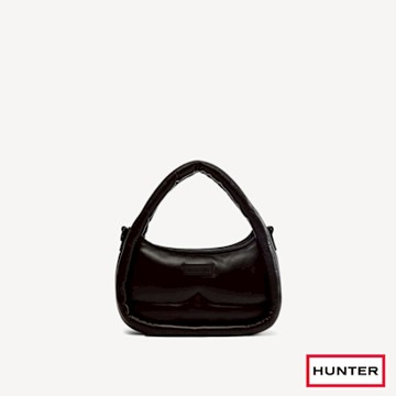 HUNTER -Framed皮革迷你Hobo包-黑色