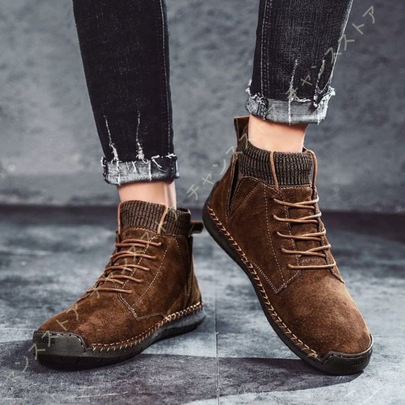 メンズ マーチンブーツ スエード調 シューズ メンズファッション ショートブーツ ハイカット 流行 人気 通勤 通学 カジュアル ライダースブーツ 靴 裏ボア 通販 Lineポイント最大0 5 Get Lineショッピング