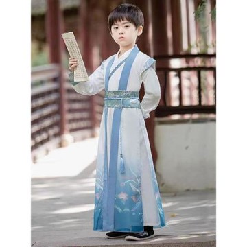 男童漢服中國風古裝少爺服兒童超仙公子服古風唐裝國學演出服春秋