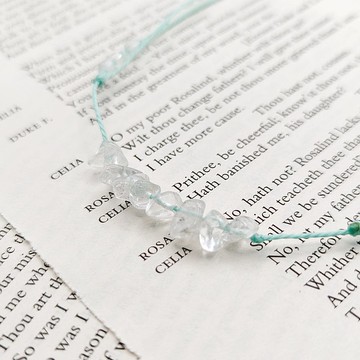 天然白水晶隨形石 防水衝浪項鍊