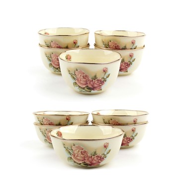 Queen Rose 家庭飯碗湯碗10件組  1套  象牙白  飯碗 + 湯碗