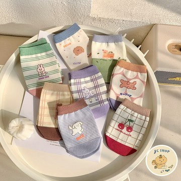 卡通半掌女襪 膠點防滑 女襪 卡通造型 ins 夏天台灣現貨  221
