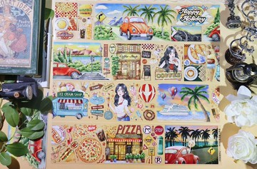 珍妮漫遊記 PET 紙膠帶 貝殼光 5米卷