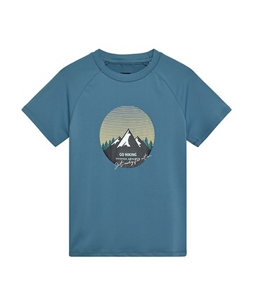 藍色健行短袖快乾上衣110cm