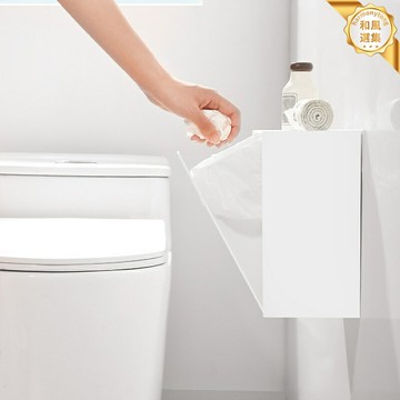 【半掀蓋防塵】壁掛收納盒 方形收納盒 雜物收納盒 紙巾盒 垃圾袋盒 手機收納盒 浴室廚房收納 免打孔安裝 多場景適用