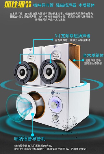 上市]電腦音響臺式超重低音家用環繞立體聲電競游戲低音無線音箱